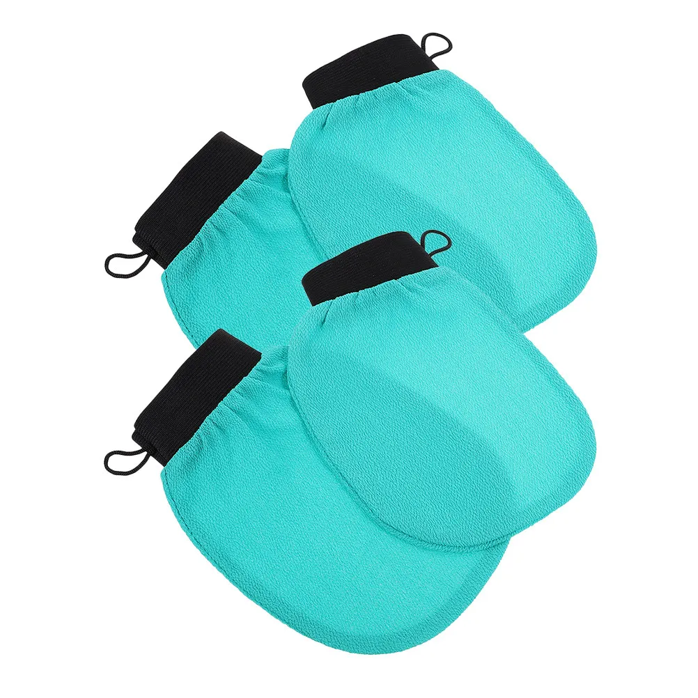 4Pcs Exfoliating Shower Gloves Body Scrub Mitts Rayon Material Safe Non Scratch for Arms Legs Back Exfoliation Cleansing