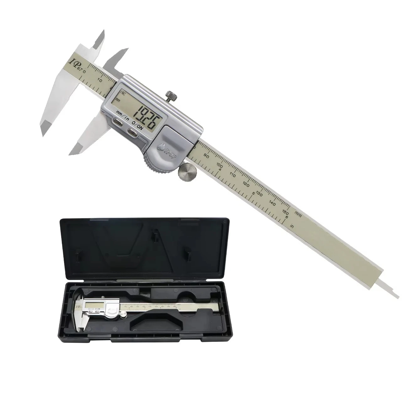 

IP67 0-150 mm Waterproof Stainless Steel Digital Vernier Caliper Electronic Caliper with LCD Display