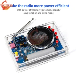 DIY FM Radio Electronic Kit 87-108MHZ Adjustable Frequency OLED Display Radio Assembly DIY Soldering Practice Parts RDA5807S