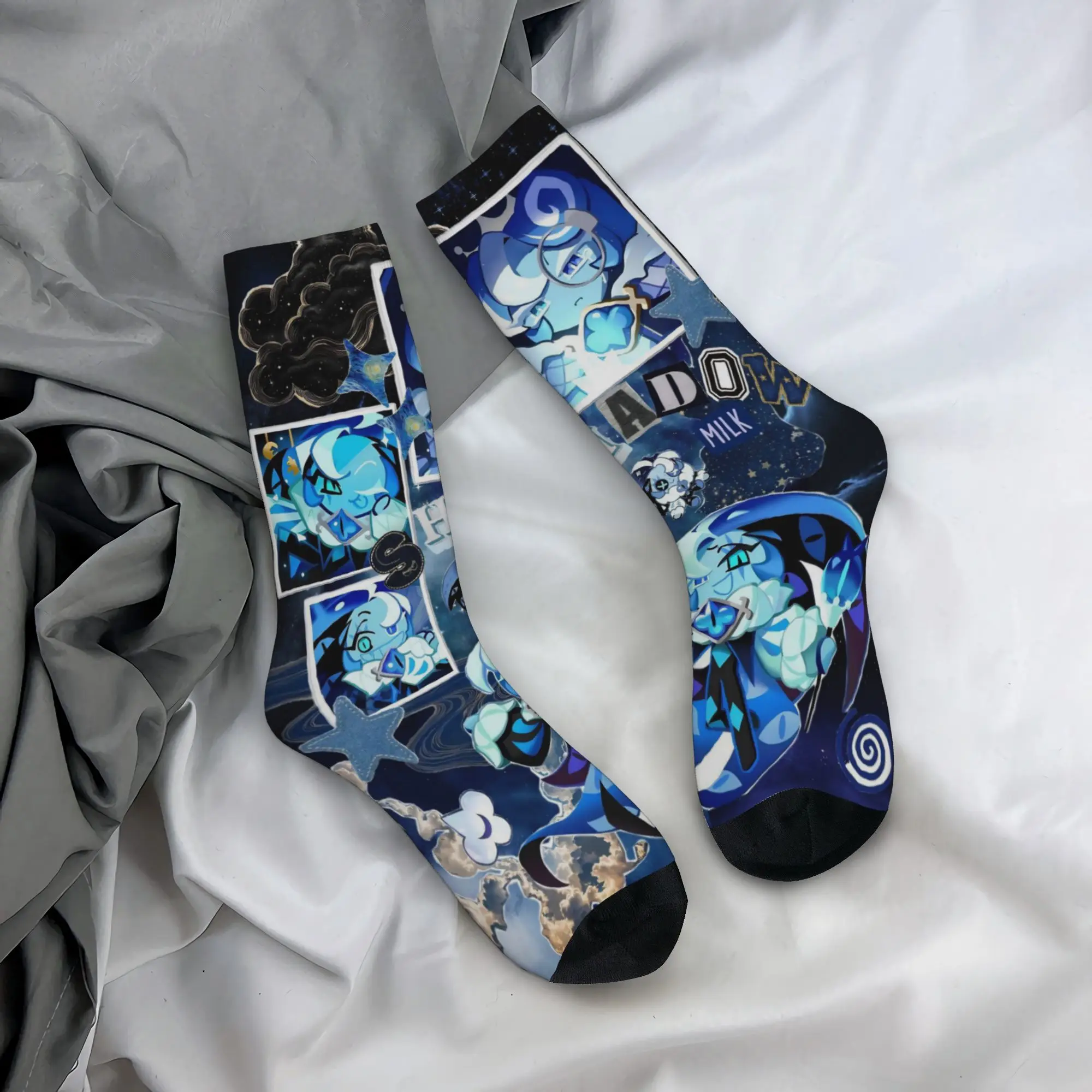 New Women Men Socks Shadow Milk Cookie Accessories Warm  Graphic Socks Spring Autumn Winter