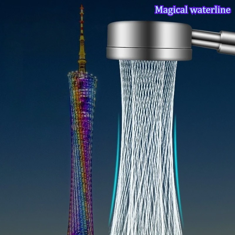 304 stainless steel small waist pressurized showerhead, bathroom shower anti drop filter handheld showerhead