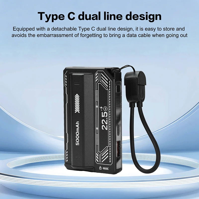 21700 Power Bank Case PD 20W Fast Charging Detachable DIY Battery Case Built-in Cable Battery Box view 2