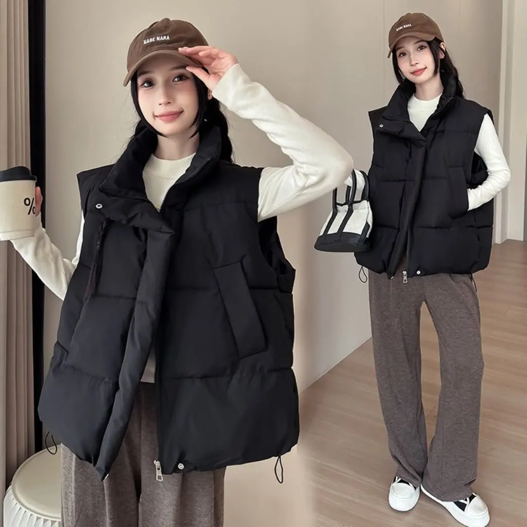 

Women's Loose Casual Thickened Down Cotton Vest Autumn Winter Outerwear Ladies' Jacket Comfortable Oversize Top