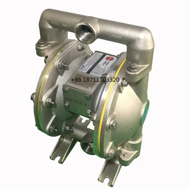 DN25 1'' Stainless Steel Pump OVELL Air-driven Diaphragm Gasoline Water Pump for sending oil and corrosive liquid