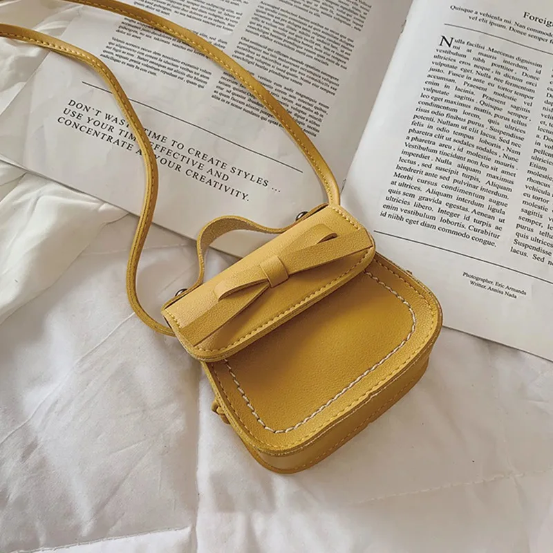 لطيف جلد فتاة حقيبة ساع الحلو نمط رائع مطابقة حقيبة كتف الصلبة Bowknot Crossbody عملة المحافظ للهدايا