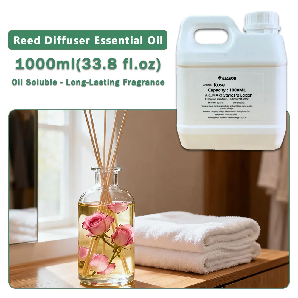 ESAEON Fragrant Diffuser Essential Oil - For Reed Diffusers & Flameless Aroma & Vine Diffuser, Rose/Hilton - 1000ML (33.8 fl.oz)