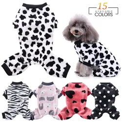 Dog Winter Pajamas Pomeranian Overalls Pajamas Halloween Print Warm Jumpsuits for Small Puppy Clothes for Dogs Chihuahua