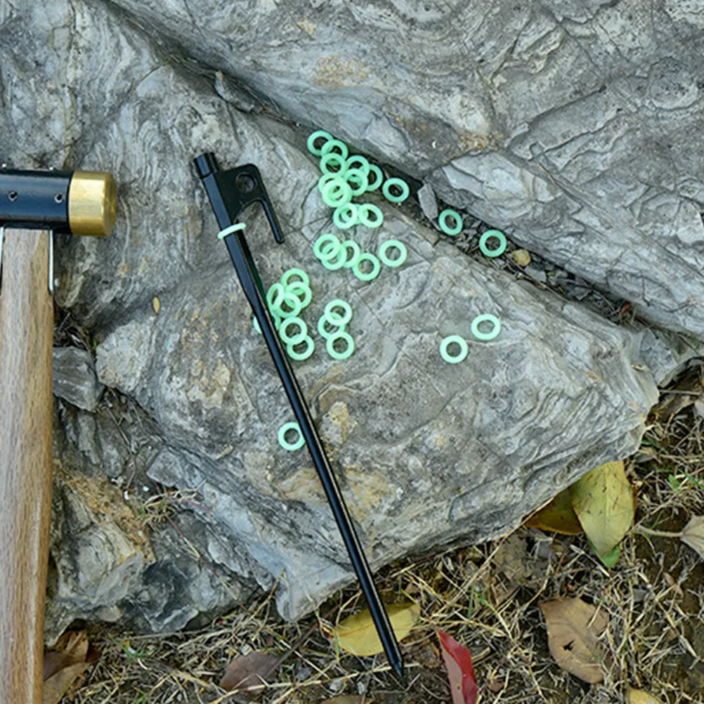 40pcs Glow-in-the-Dark Silicone Tent Stakes for Night Camping – Safe, Flexible & Weather-Resistant