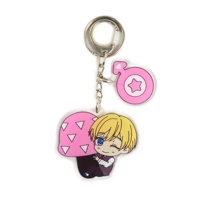 Yarichin Mushroom Series Anime Keychain Yuri Ayato Toono Takashi Acrylic Key Chain Bag Pendent Kawaii Ornament Collection Gift