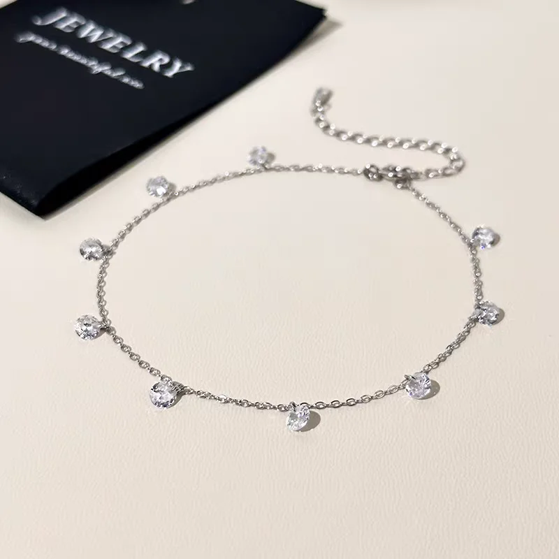 

Изысканный браслет-подвеска из стерлингового серебра 925 пробы с цирконом, корейская версия, модные роскошные ювелирные изделия, подарок для женщин