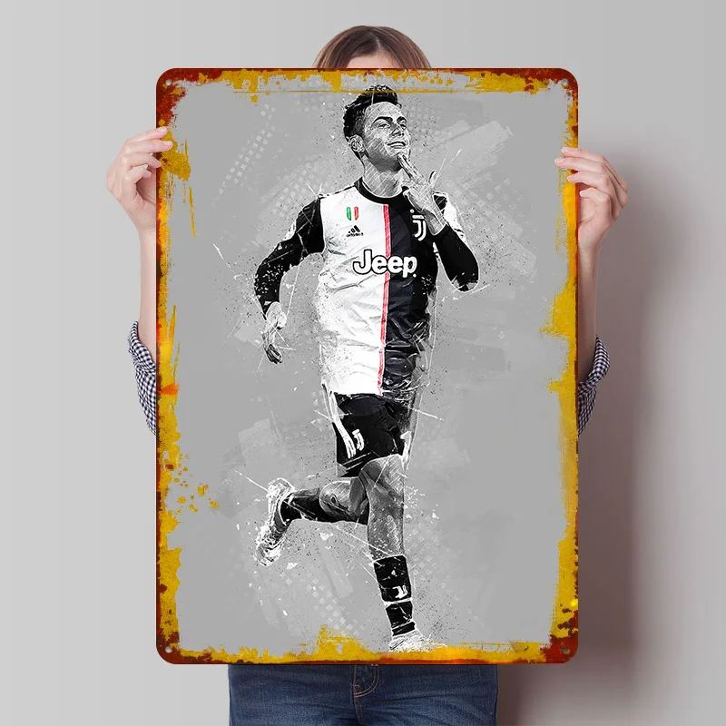 Paulo Dybala Metallposter, individuelle Wandkunst, Retro-Vintage-Blechschilder für Männerhöhle-Dekoration, Wohnzimmer-Accessoires, Wanddeko