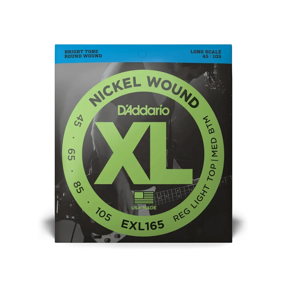 EXL165 Bass Guitar Strings - XL Nickel Bass Strings 45-105 Perfect Tune Consistent Feel Durability - For 4 String Bass Guitars