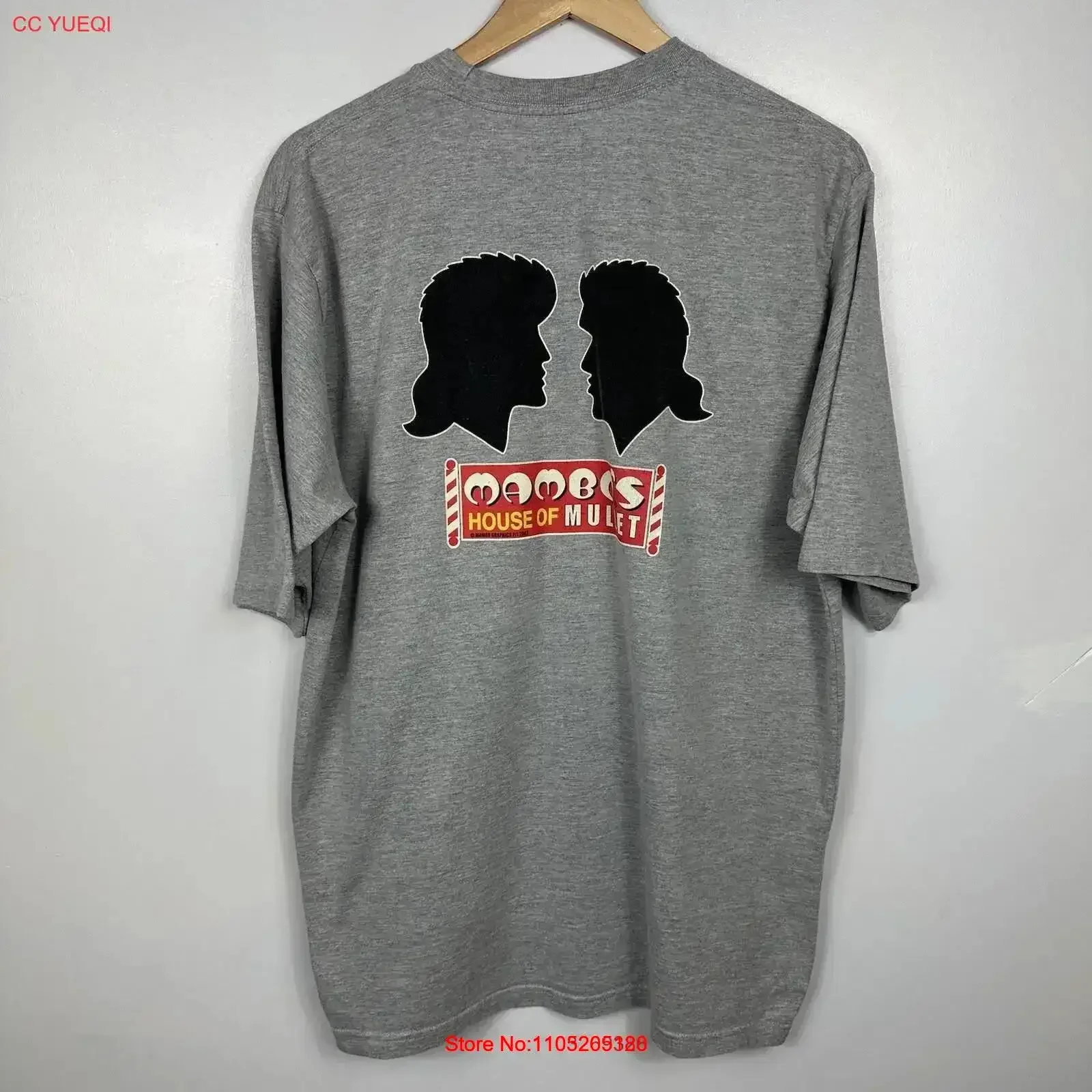 Vintage Mambo T Shirt 2003 House Of Mullet Grey Surfwear Size Mens Large Washed designer clothes streetwear Breathable vintage