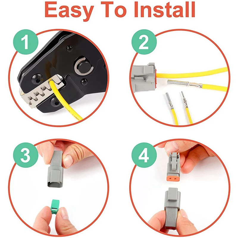 

Electrical Wire Connector Plug, 2 Sets 2 3 4 6 8 12 Pin For Deutsch DT Connector Assortment Kit