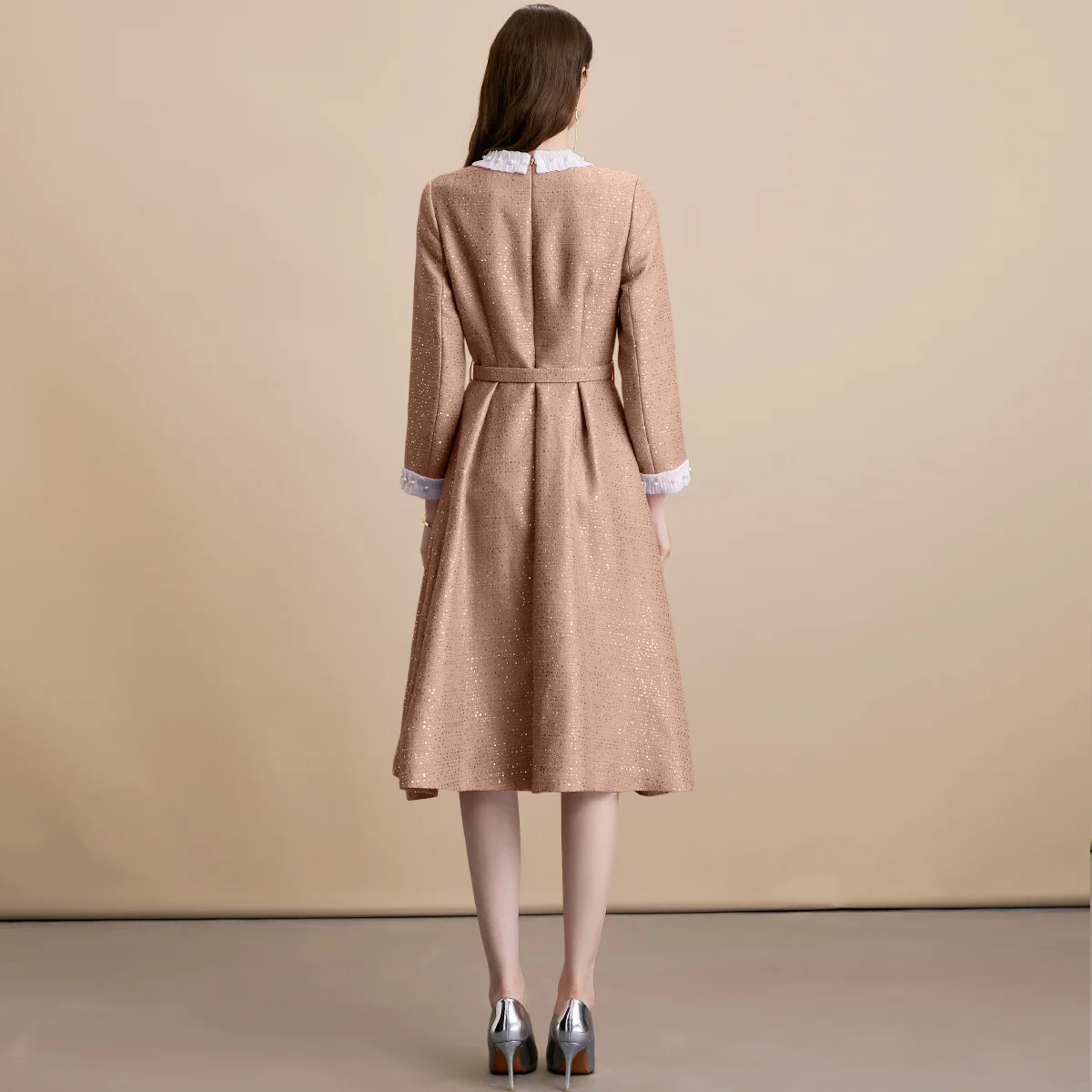 Dresses for Women New Long Sleeve O-Neck Slim Women Dress Elegant Sashes A-LINE Dress Women Vestidos De Verano Mujer 2025 Q841