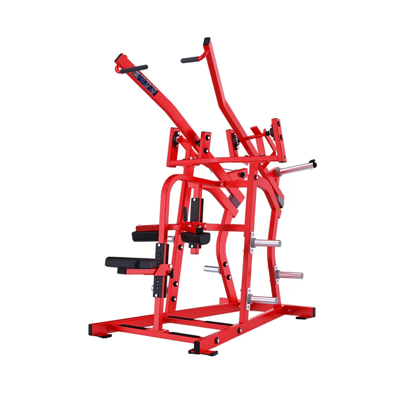 Split-Drive Wide-Angle High-Pull Lat Pulldown Machine Commercial Gym Equipment Plate Loaded Strength Training Exercise