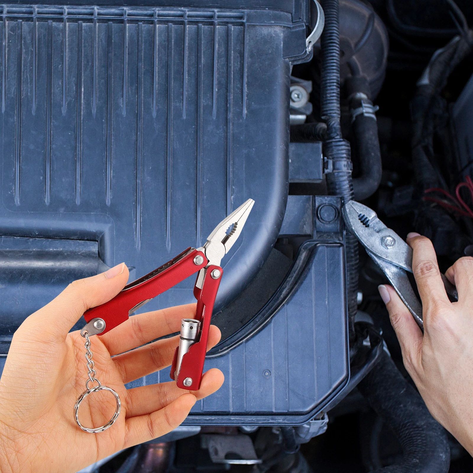 

Multifunctional Pliers Small Stainless Steel Mini Foldable Outdoor Pocket Tool LED Flashlight Cutter Mini Pliers