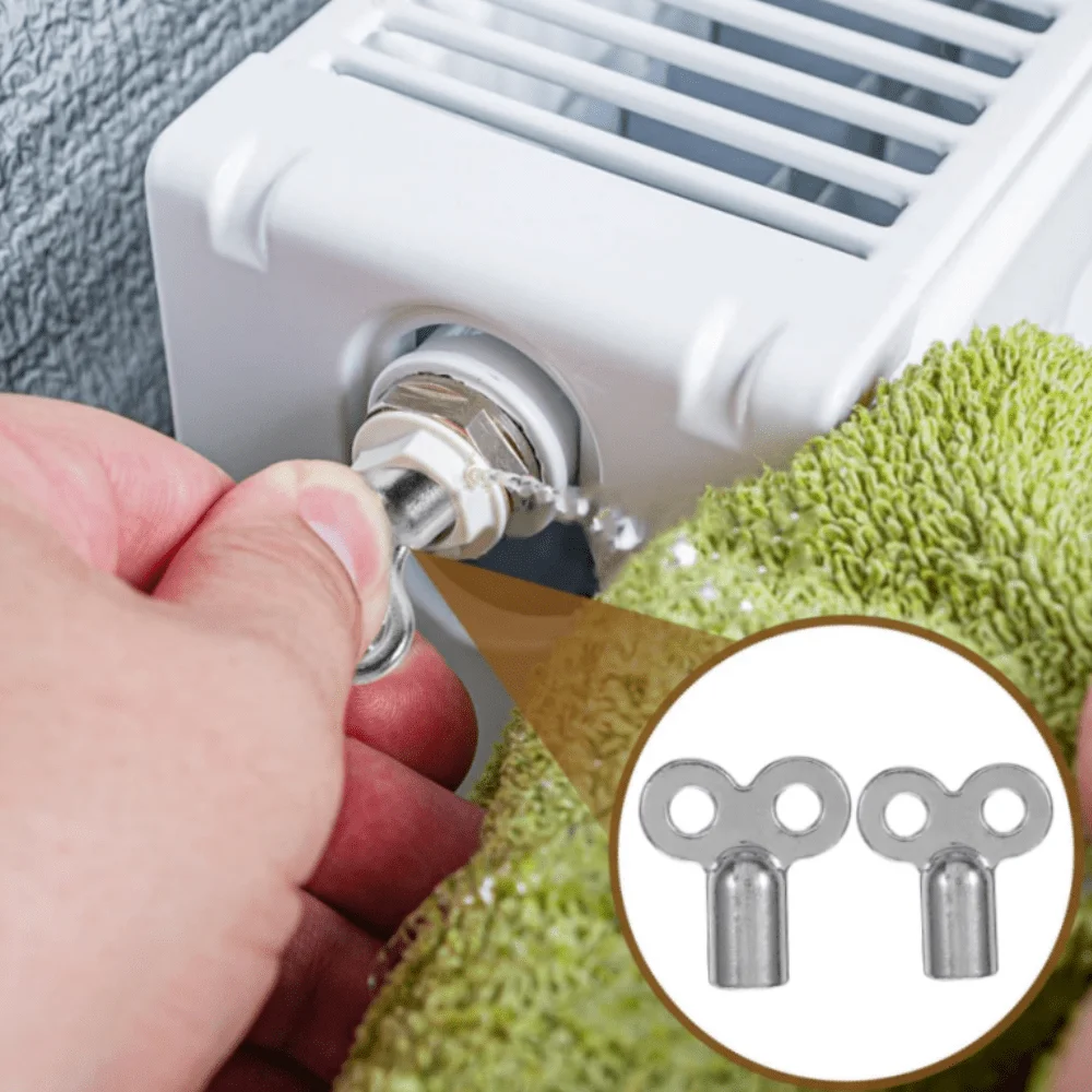 1/2pcs Zinc Alloy Radiator Valve Key Heating Panel Air Vent Bleed Wrench Four Corner Tool for Heating Ventilation Maintenance