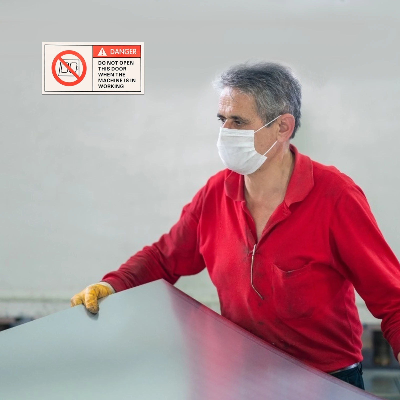 5 Pcs Warning Sign Stickers Safety Equipment Decal Machine Danger Pp Working Decals Caution