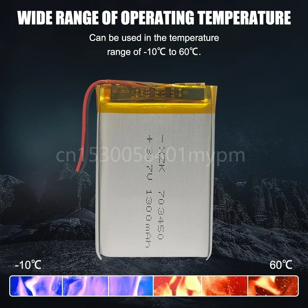 703450 073450   3.7 فولت 1300 مللي أمبير بطارية ليثيوم بوليمر قابلة للشحن ليثيوم أيون لكاميرا MP3 GPS ضوء سماعة رأس بخاصية البلوتوث مكبرات الصوت