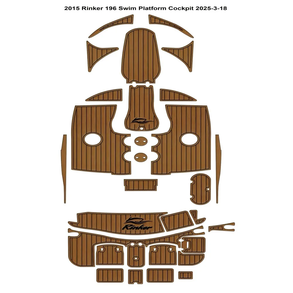 

2015 Rinker 196 Swim Platform Cockpit Pad Boat EVA Foam Faux Teak Deck Floor Mat SeaDek MarineMat Style Self Adhesive