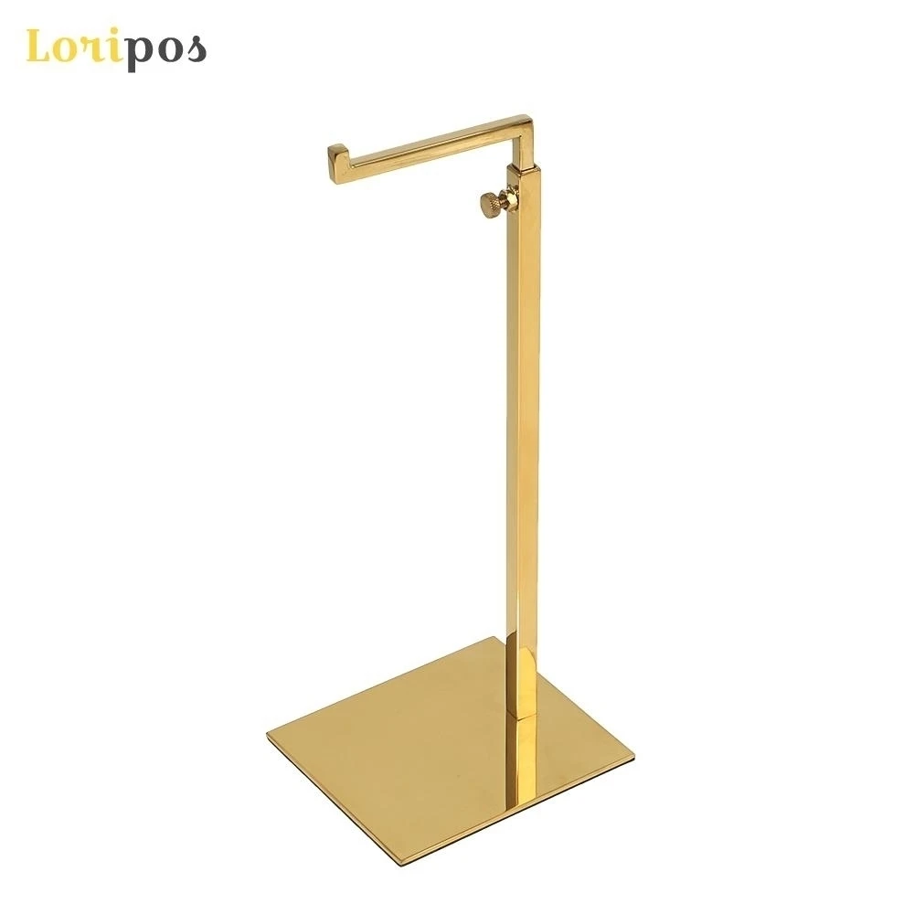 Adjustable Stainless Steel Women Handbag Bag Display Stand Holder Wig Hat Scarves Hook Racks Matte Gold Mirror Silver Hook Stand