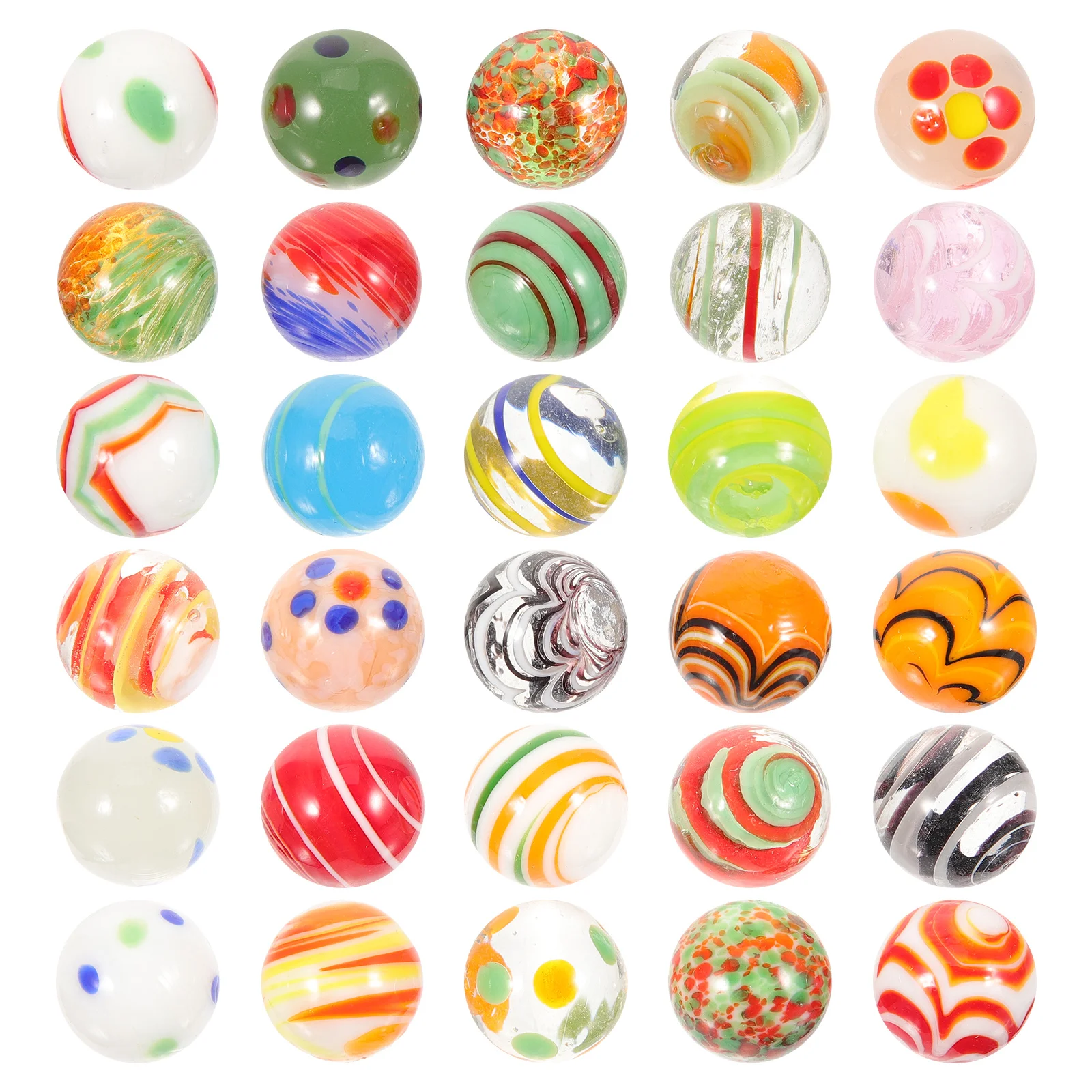 

30pcs Glass Marbles Colored For Fish Tank Aquarium Decor Kids Beads Game Hydroponic Plant Decorations Outdoor Playthings