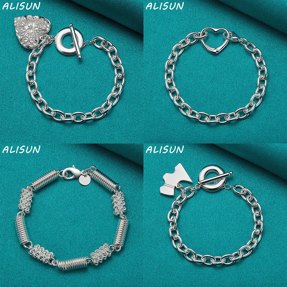 

ALISUN 925 Sterling Silver Design Bracelets For Women Men Creativity Gifts Street All-match Party And Daily Wear