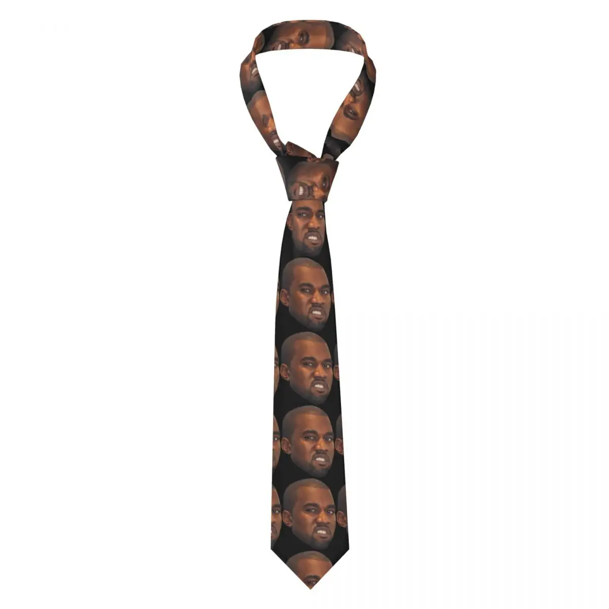 Custom Kanye West Singer Head Neck Ties Mens Mens Silk Tie For Father's Day