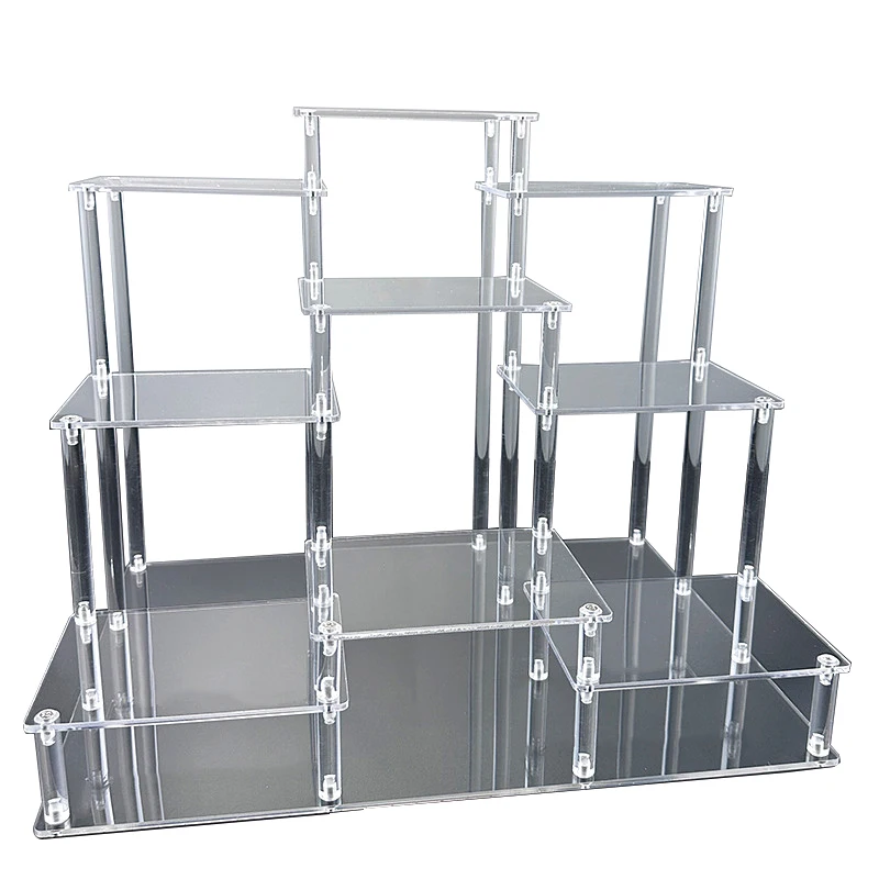 Acrylic ladder frame transparent figure doll model toy teapot perfume display stand bogu layered height increase frame