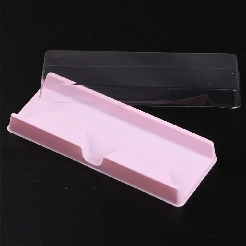 50/100PCS Pink Plastic Eyelashes Packaging Box Fake Eyelash Tray Storage Cover Single Case Lash Box Customizable Wholesale