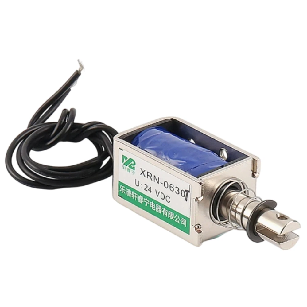 Fotografia 3: Solenoide de Estrutura Aberta DC XRN-0630T 10N com Curso de 10mm, Eletroímã para Fechadura Eletrônica e Máquina de Venda Automática