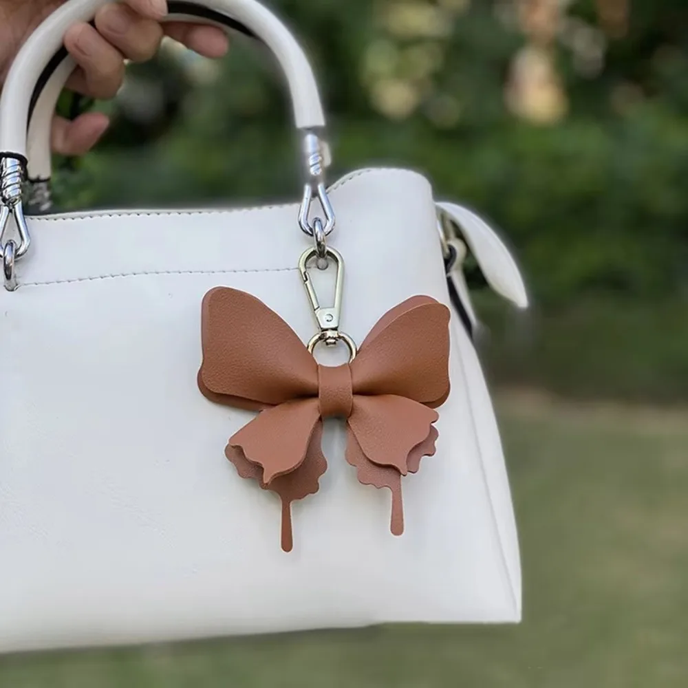 Creative Retro Colorful Butterfly Pendant Exquisit Leather Butterfly Key Ring Personalized Bag Pendant For Women Bag Pendant