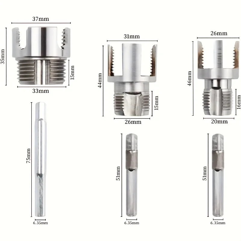 AT43-3 3Pcs Integrated Pipe Threading Tool | Dual-Function Internal & External Cutter for 1/2