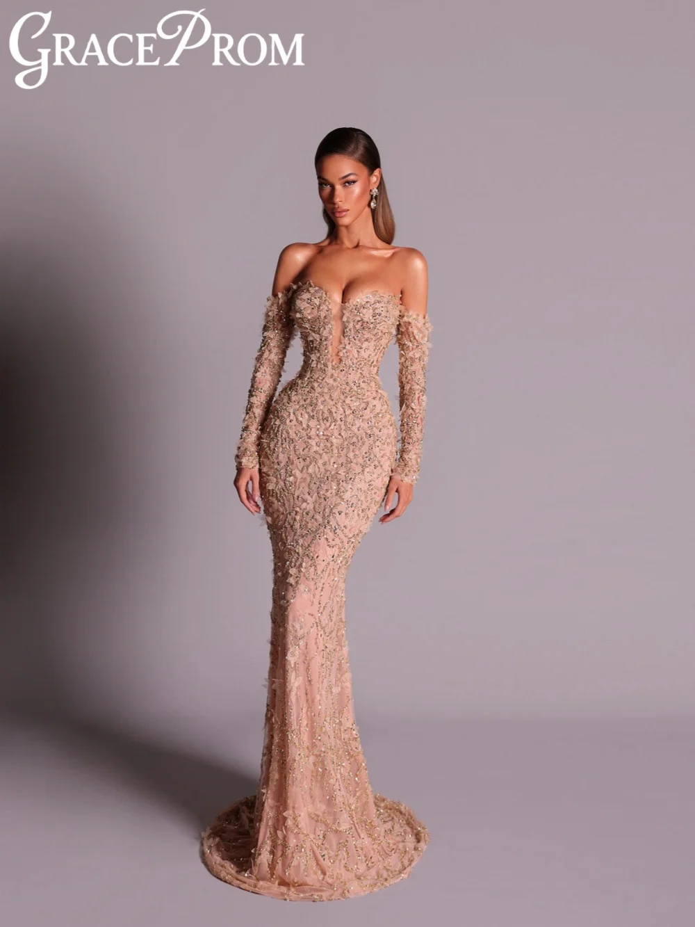 

Мерцающее вечернее платье из бисера с 3D цветком и вырезом в форме сердца длиной до пола, свадебное платье, потрясающие платья для выпускного вечера по индивидуальному заказу