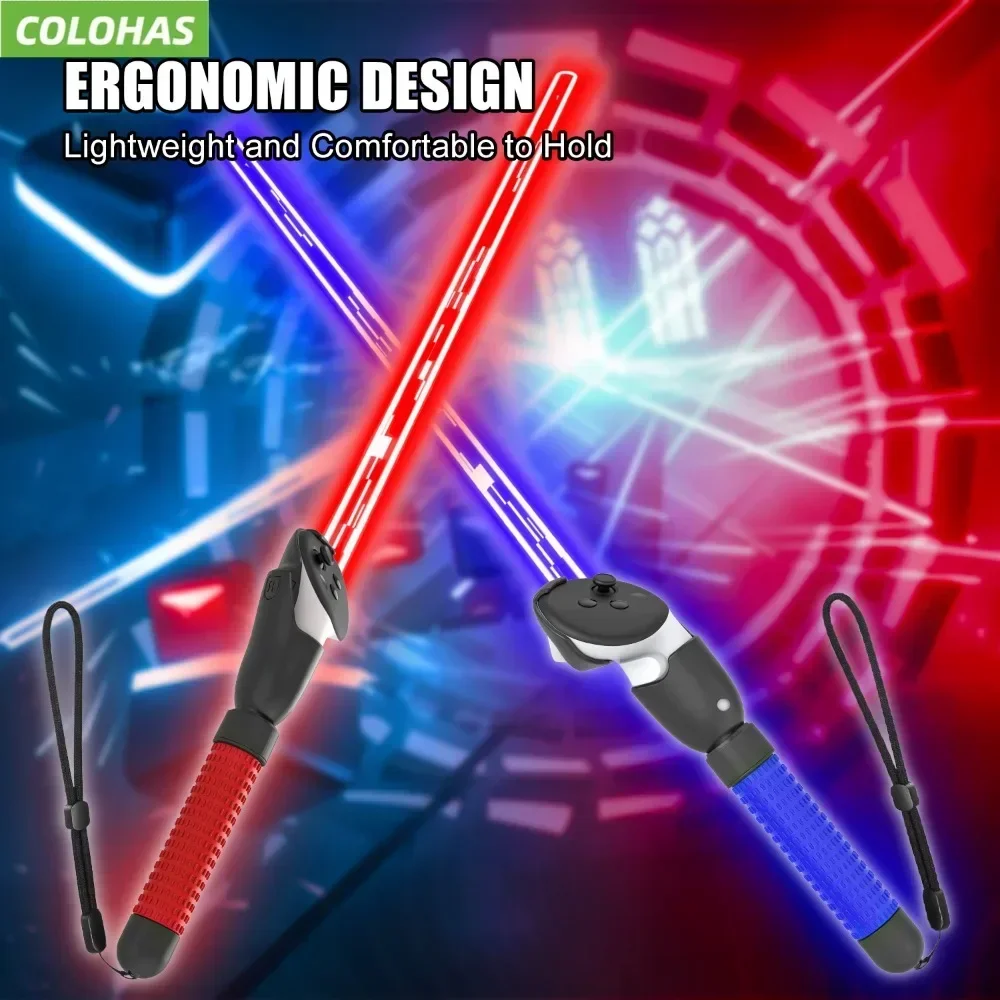 For Meta Quest 2 3 Sword Tennis Table Games VR Controllers Long Stick Handle Dual Golf Grip Playing Beat Saber Games Accessories