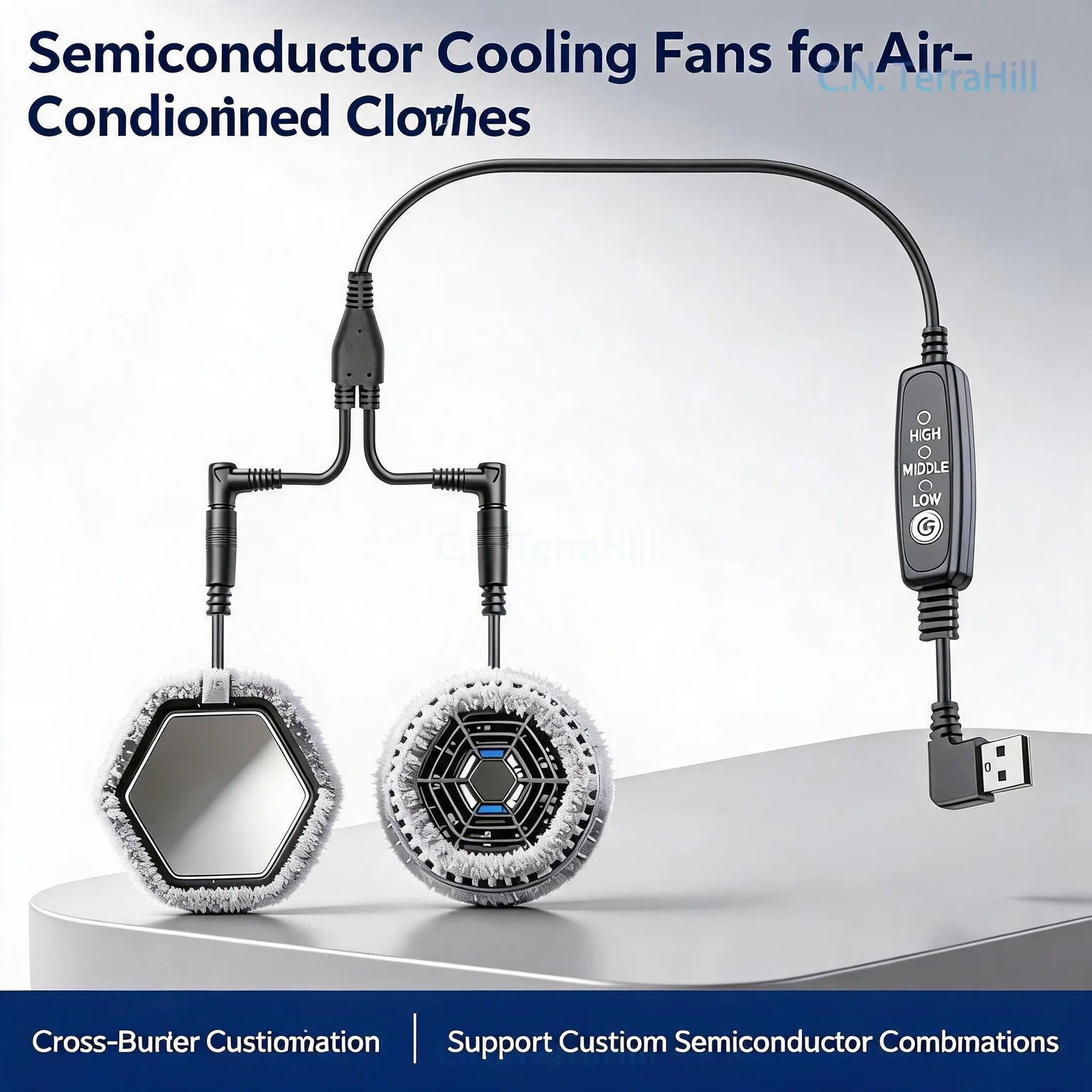 Portable Air Conditioner Vest Cooling Device with 2 Cooling Pads, Semiconductor Cooling Heating System for Outdoor Work