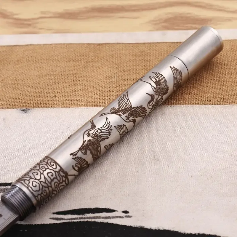 Outdoor EDC Longquan Hand Forged Steel Multifunctional Flute Ruller Short Stick Car Emergency Portable Window Breaking Tool