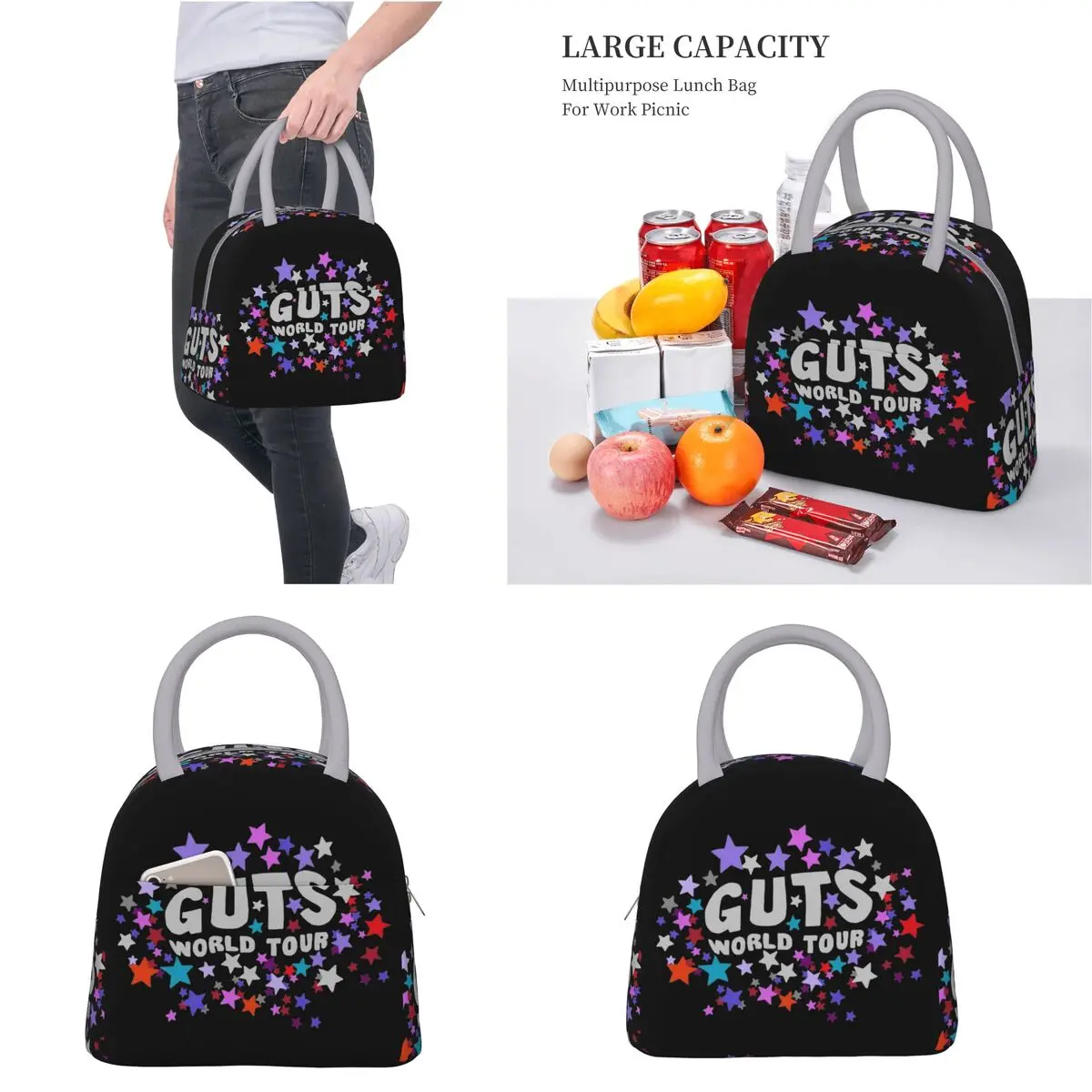 Olivia Guts World Tour 2024 wärme isolierte Lunch-Tasche für die Schule tragbare Food-Bag-Kühler Thermal-Lunchbox