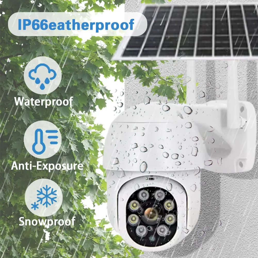 Tuya 5MP Solar Battery 4G Sim Card Wireless PTZ Security Camera Outdoor Auto tracking Wifi CCTV Surveillance Camera Smart life