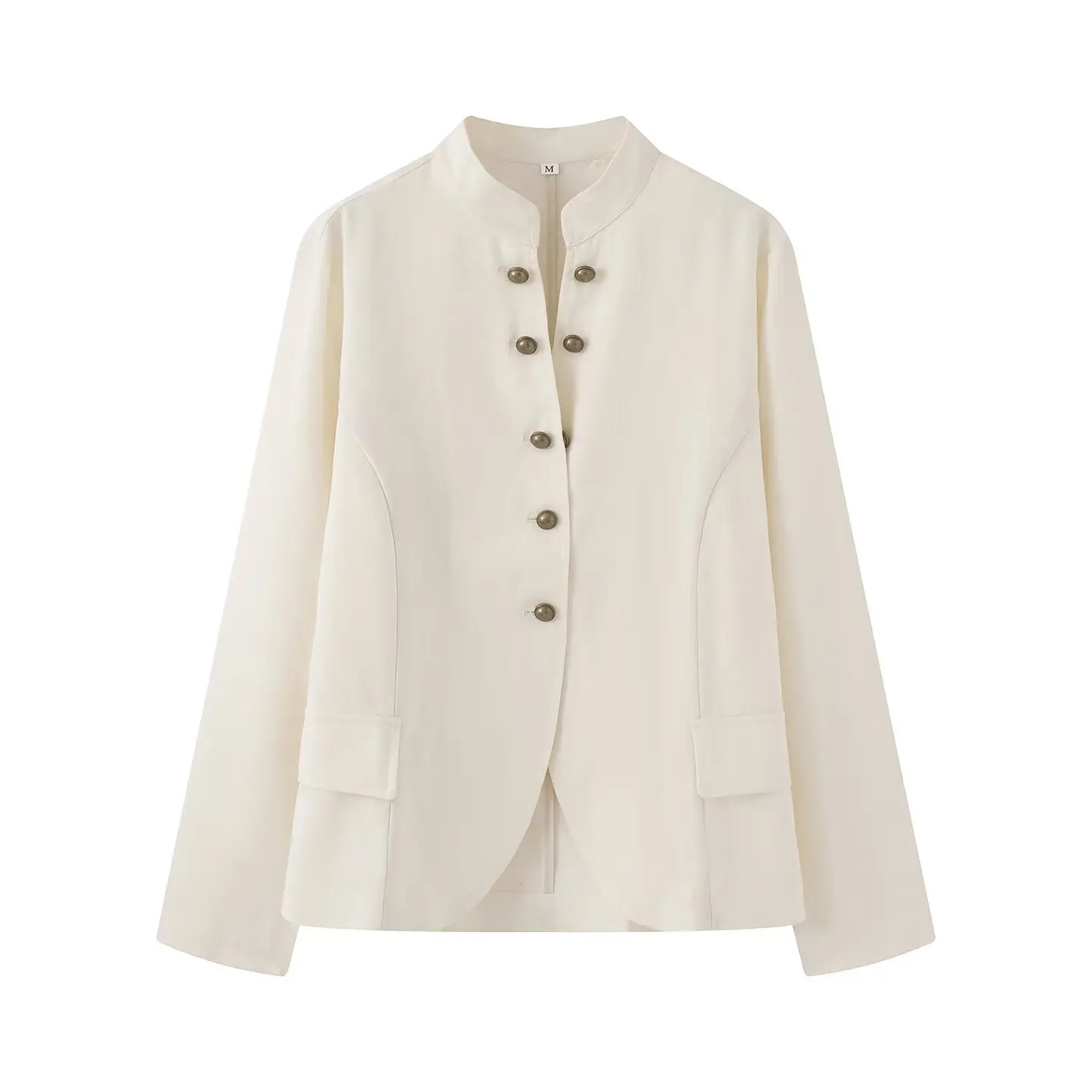 Willshela Women Fashion With Button Solid Single Breasted Jackets Vintage V-Neck Long Sleeves Female Chic Lady Outfits