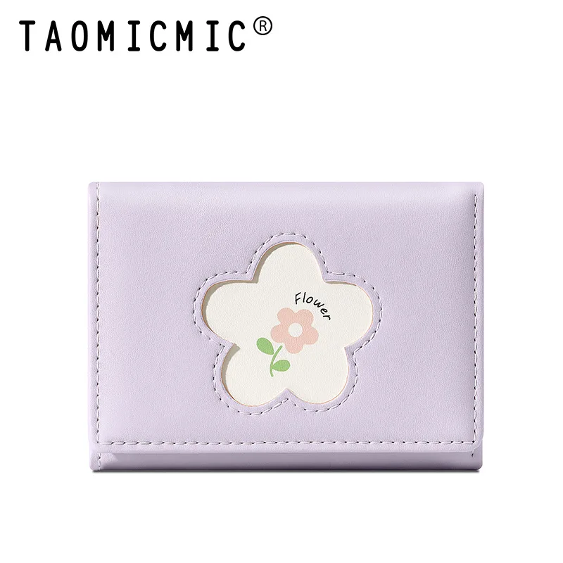Ladies' short wallet,PU leather coin purse for women,student ID card case with multiple slots,tarjetero billetera para mujer