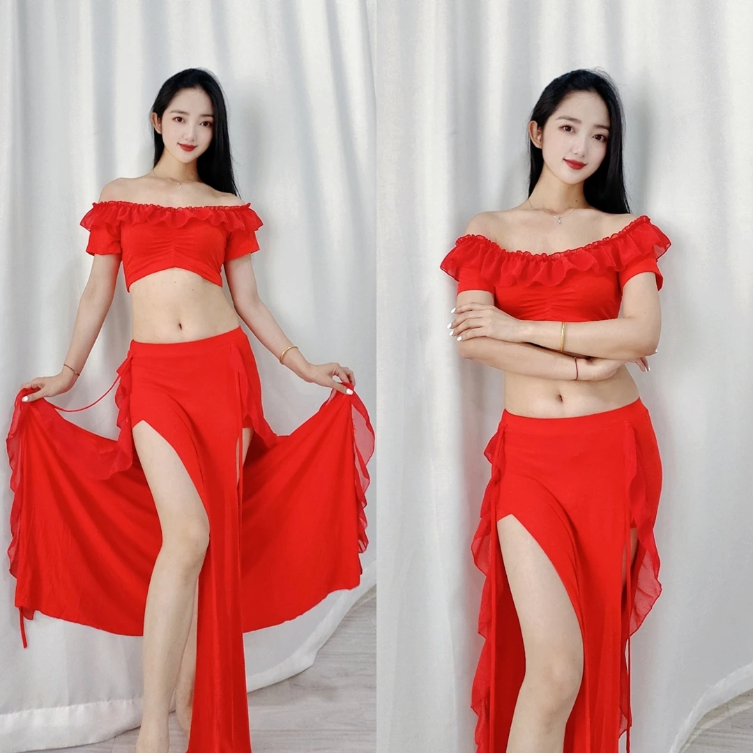 

Belly Dance for Women New Elegant Side Split Dress Performance Clothing Female Oriental Dancing Competition Clothes Summer