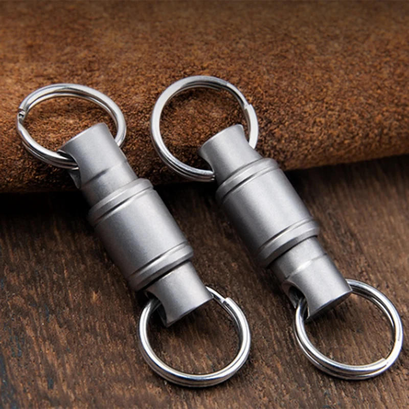 3Pcs Quick Release Keychain Titanium Swivel Clip Keychain 360-Degree Rotation Keychain With Titanium Carabiner And Keyrings