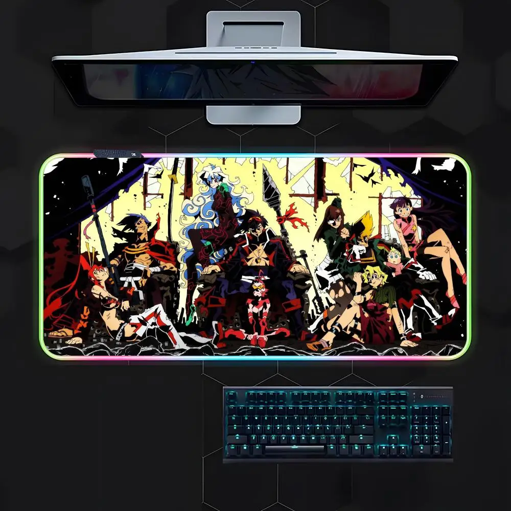 Gurren Lagann Mouse Pad Gamer Luminescence Led Mouse Pad Gaming Table Rgb Deskmat Keyboard Pc Mousepad