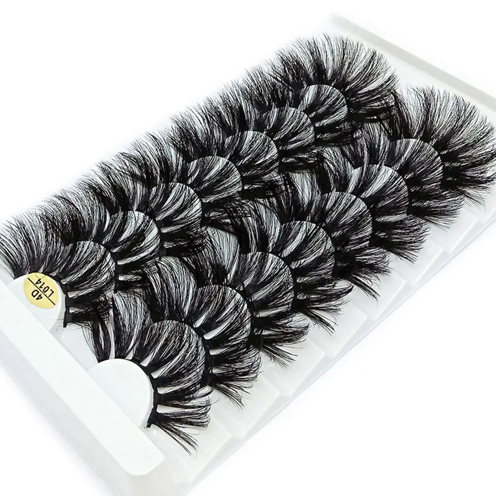 SKONHED 8 Pairs Makeup Tools Long Full Volume Wispy Fluffy Eyelash Extension 4D Mink Hair False Eyelashes 25mm Lashes