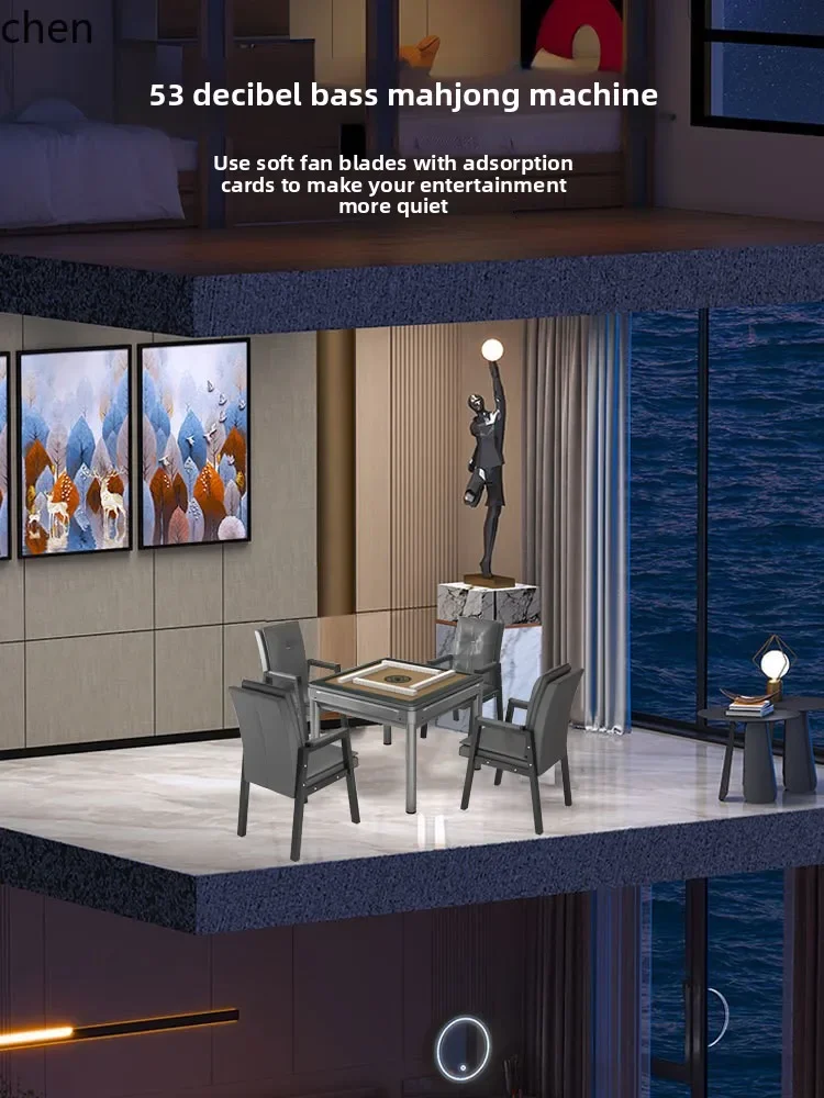 Bass Mahjong Machine Automatic Dining Table Dual-purpose Mahjong Table Lig Luxury Simple Wind Roller CoasterU14