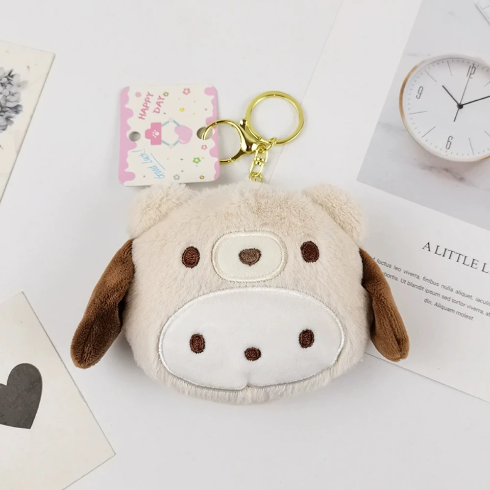 Sanrio Kuromi Melody Cinnamoroll Cute Plush Coin Purse Anime Pom Pom Purin Pochacco Student Bag Pendant Girl's Holiday Gifts image 3