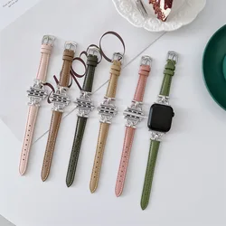 For Apple 56789 Generation Watch Wristband Apple Watch se Elegant Ladies Plain Leather Strap