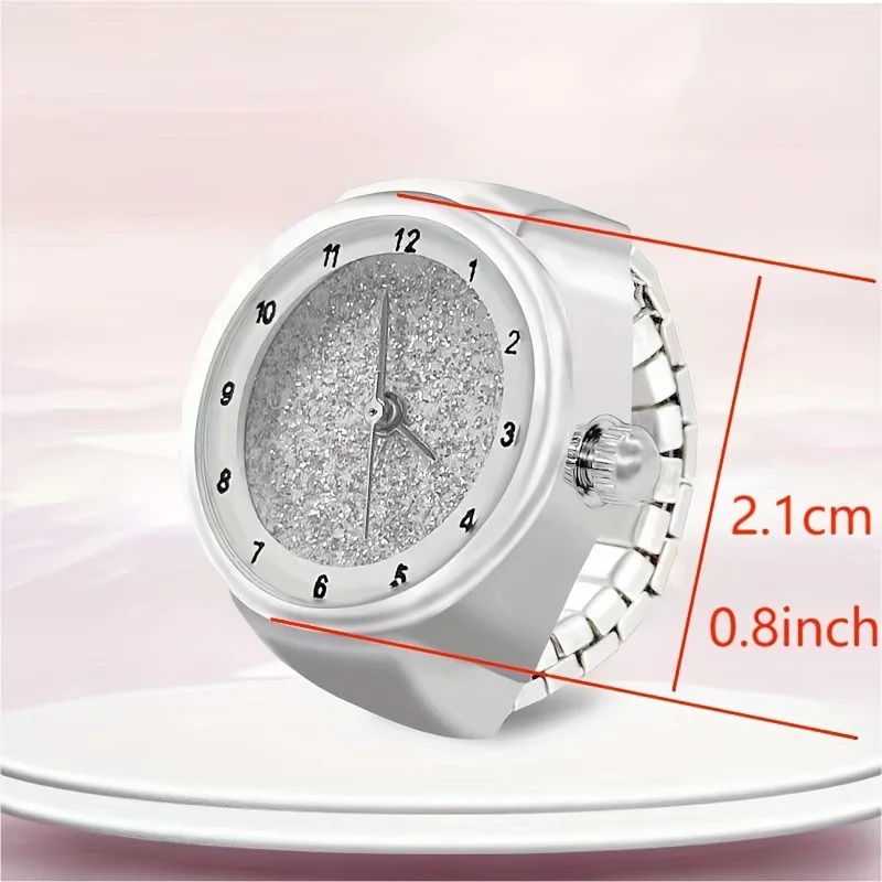 Full Sky Star Trendy Ring Watch Finger Band Sparkling Advanced Cool Wind Time Watching Ring Watch Fast Technology Sense